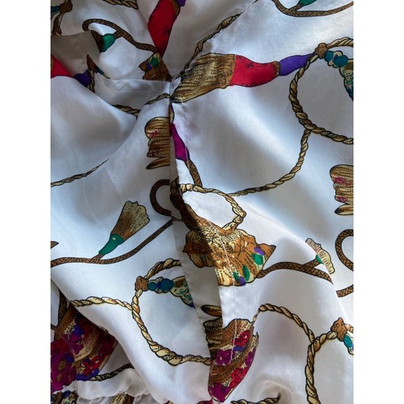 Bocoo Women's Silk Jacket Size XL Crazy Pattern Baroque Rainbow 80s Vintage 1984 - Picture 8 of 12